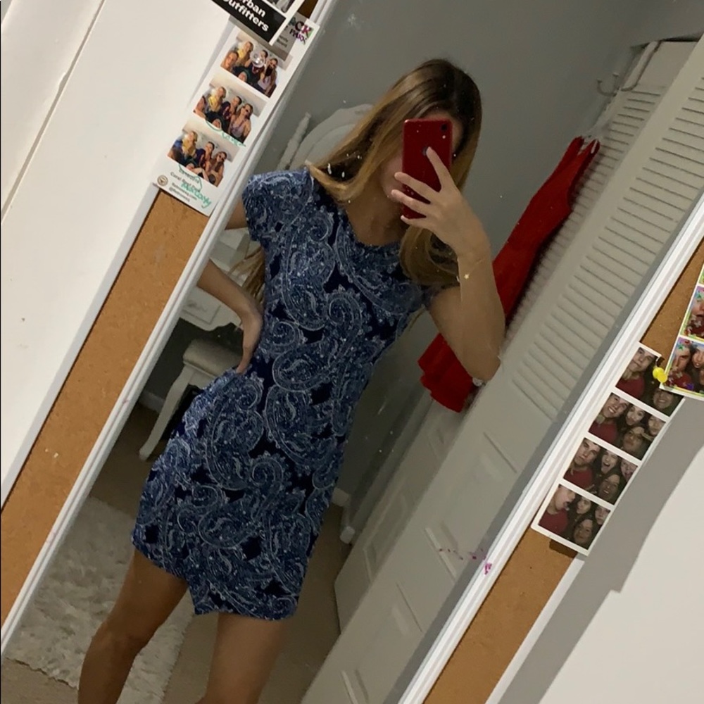Blue paisley dress